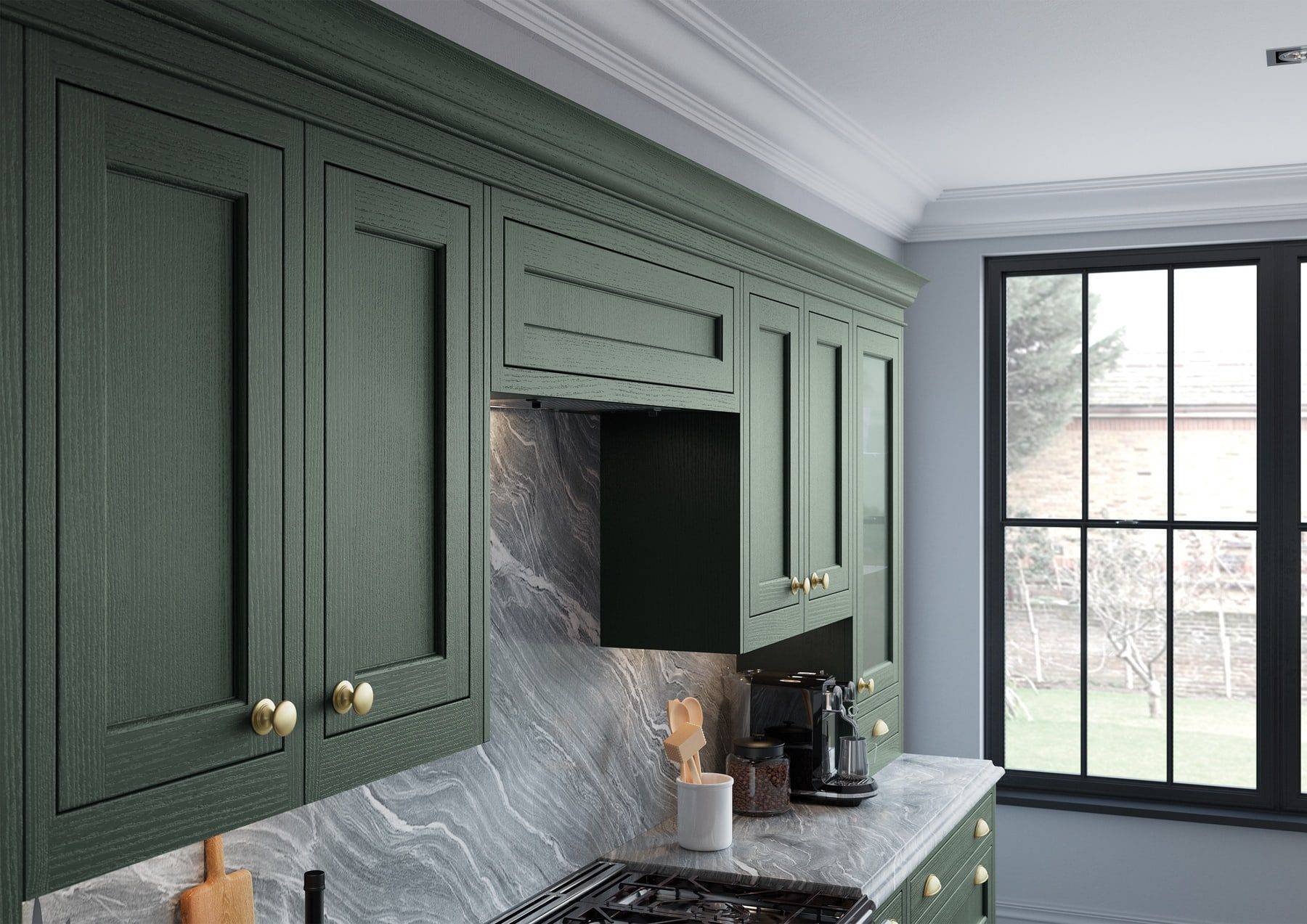 Belgravia Forest Green In Frame Shaker Kitchen | Colourhouse Interiors, Caterham
