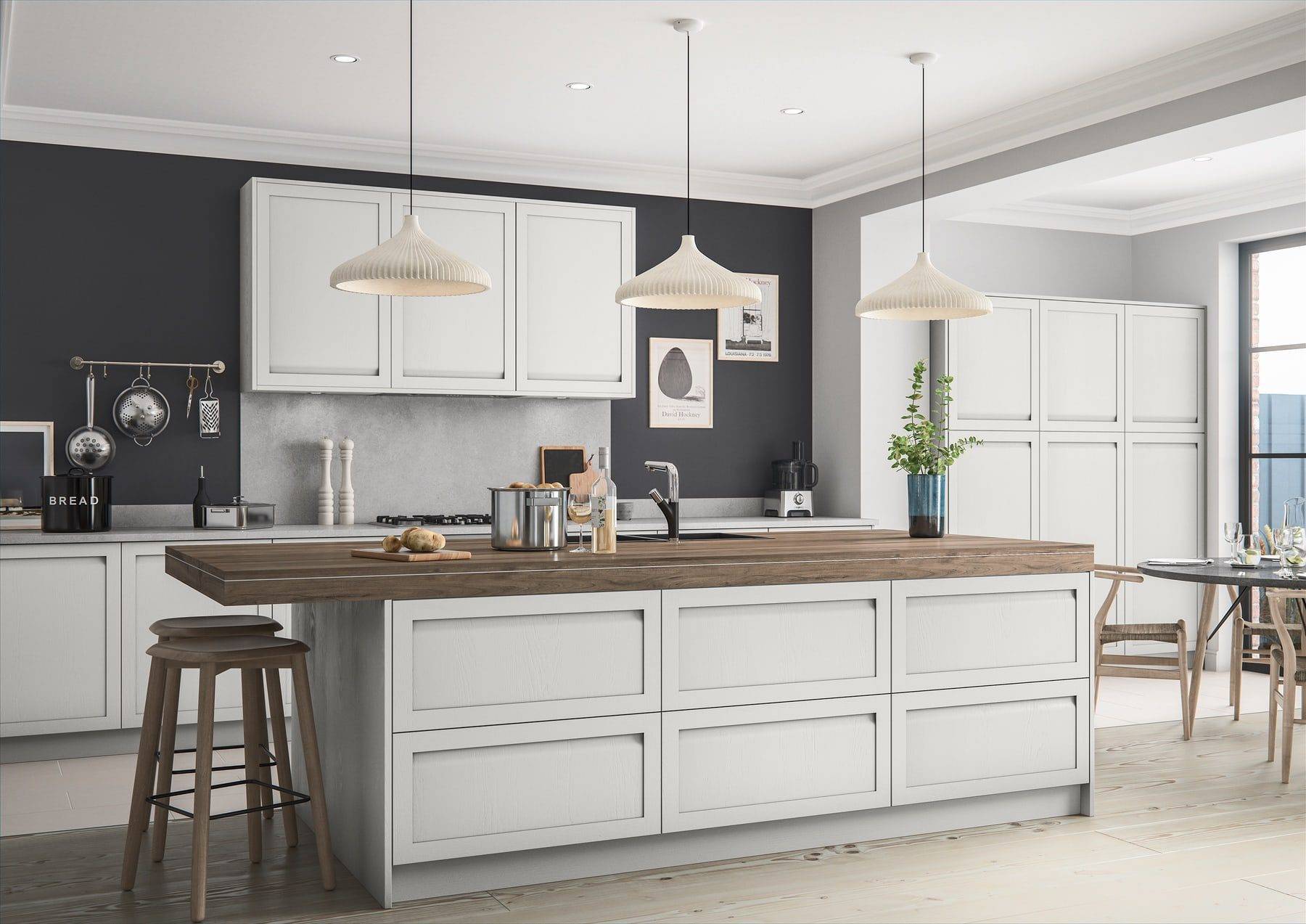 Harborne Light Grey Shaker Kitchen With Island | Colourhouse Interiors, Caterham