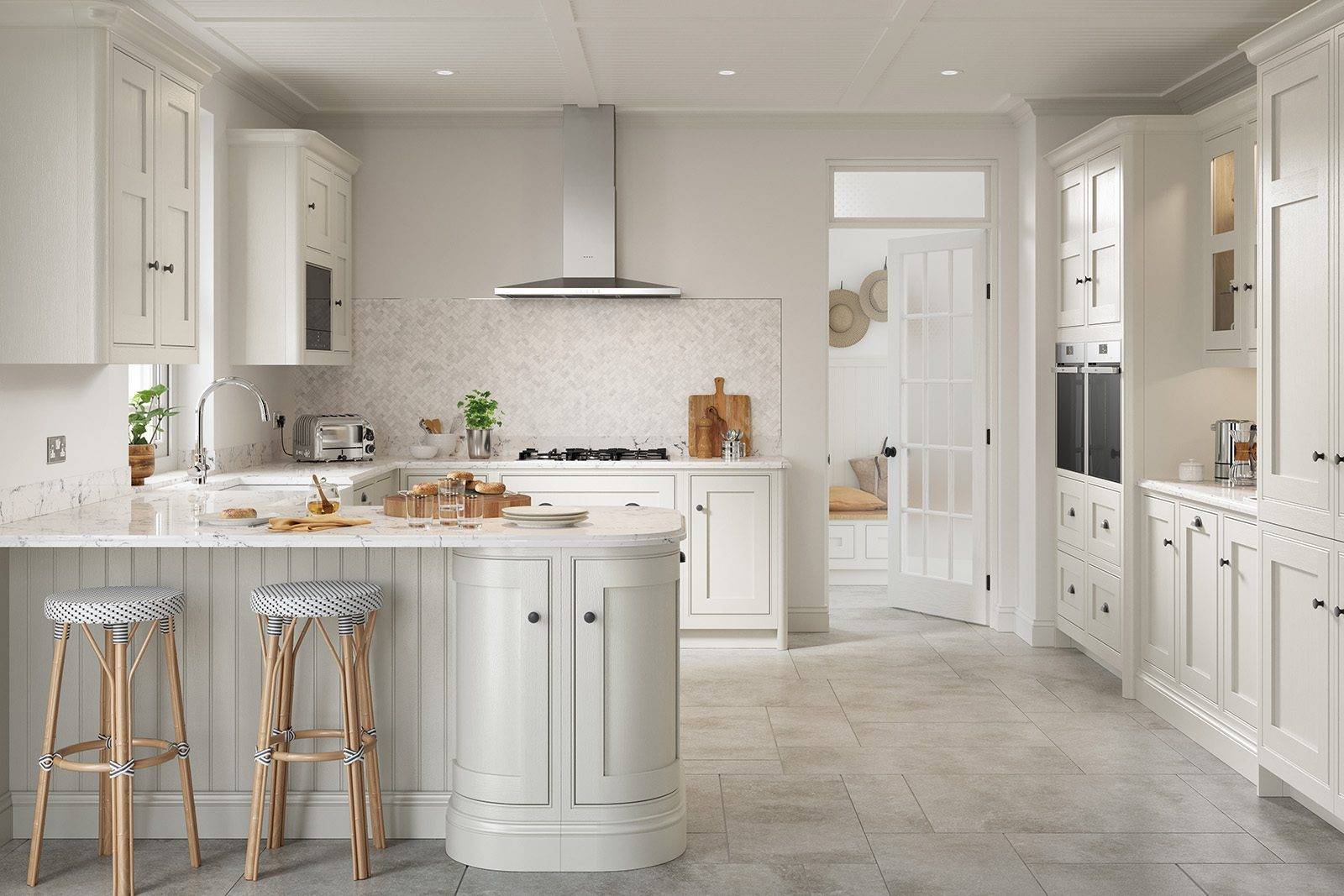 Second Nature White Shaker In Frame Kitchen | Colourhouse Interiors, Caterham