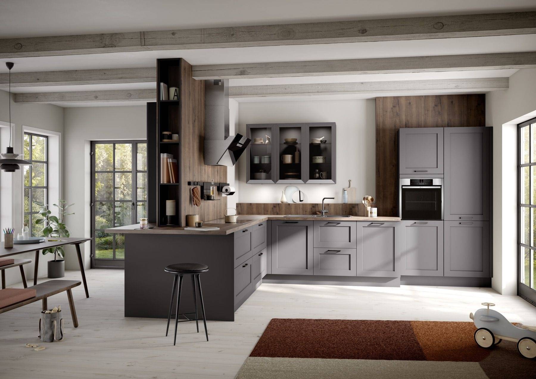 Grey Shaker Open Plan Kitchen | Alon Interiors, Kent
