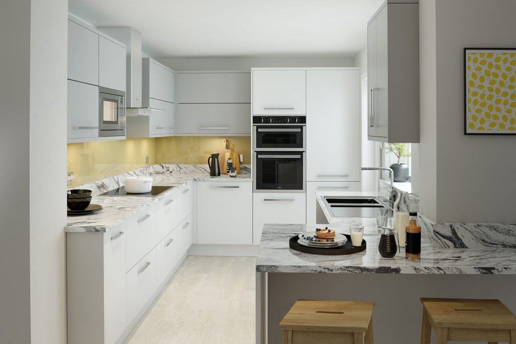Second Nature Matt White Compact Kitchen | Colour House Interiors, Caterham