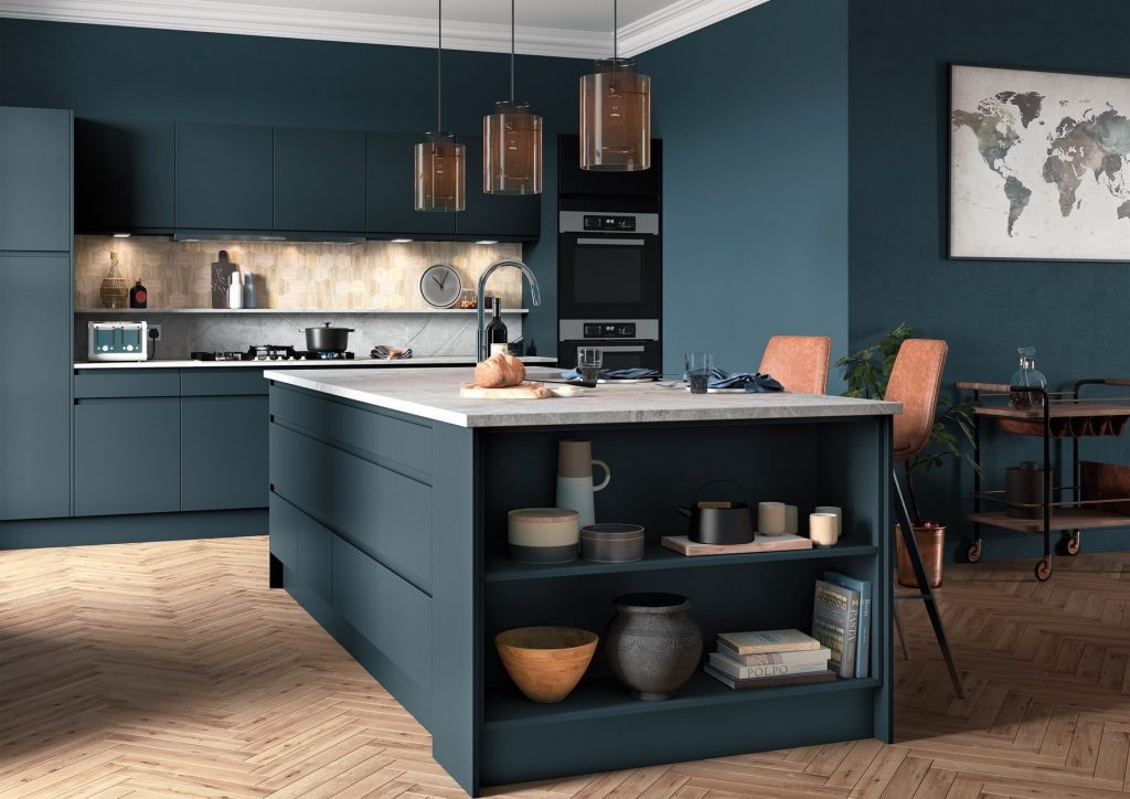 Strada Matte Marine Kitchen | Colour House Interiors, Caterham